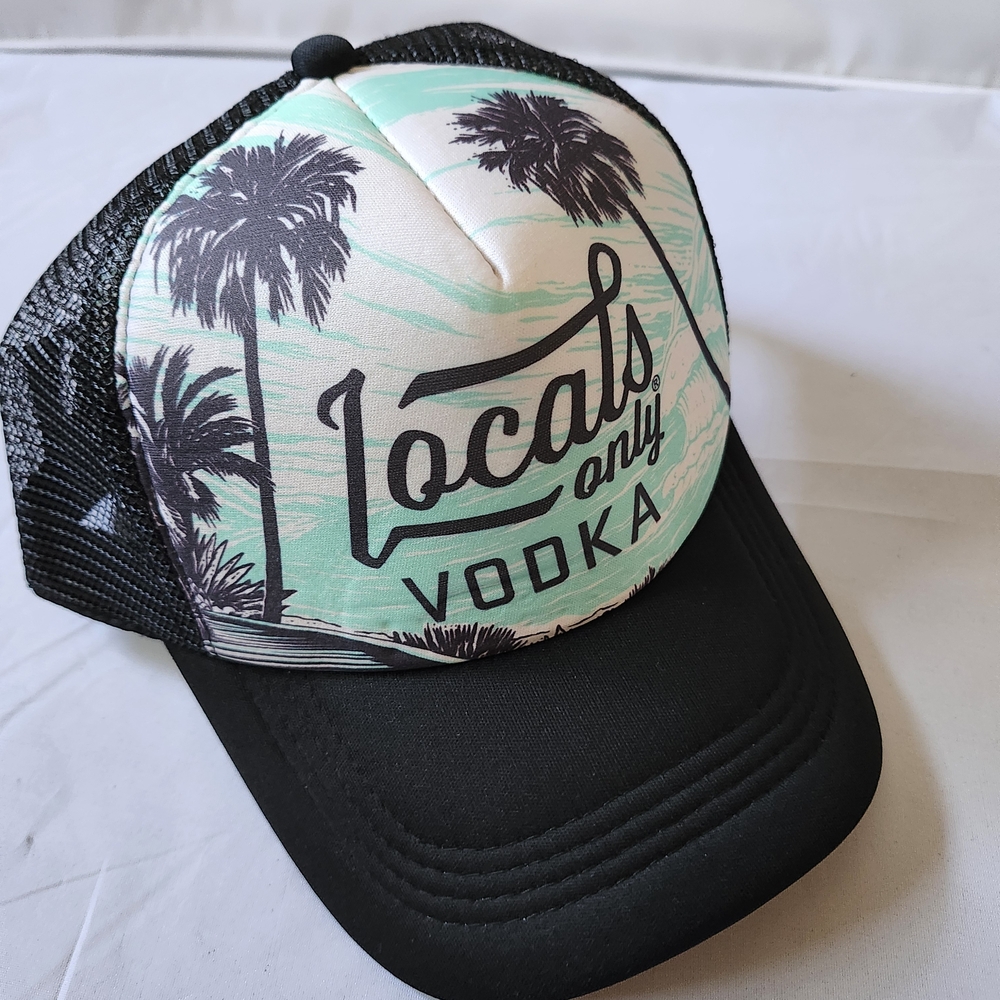 Locals Only Vodka Trucker Hat Black Green Brand New Surf Huf Burton Vans Rvca